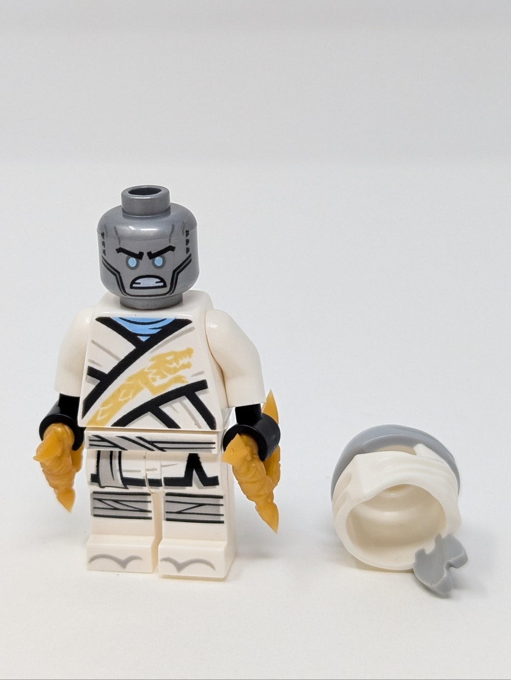 Lego Ninjago Mini Figure Zane White Silver Head - Picture 5 of 5